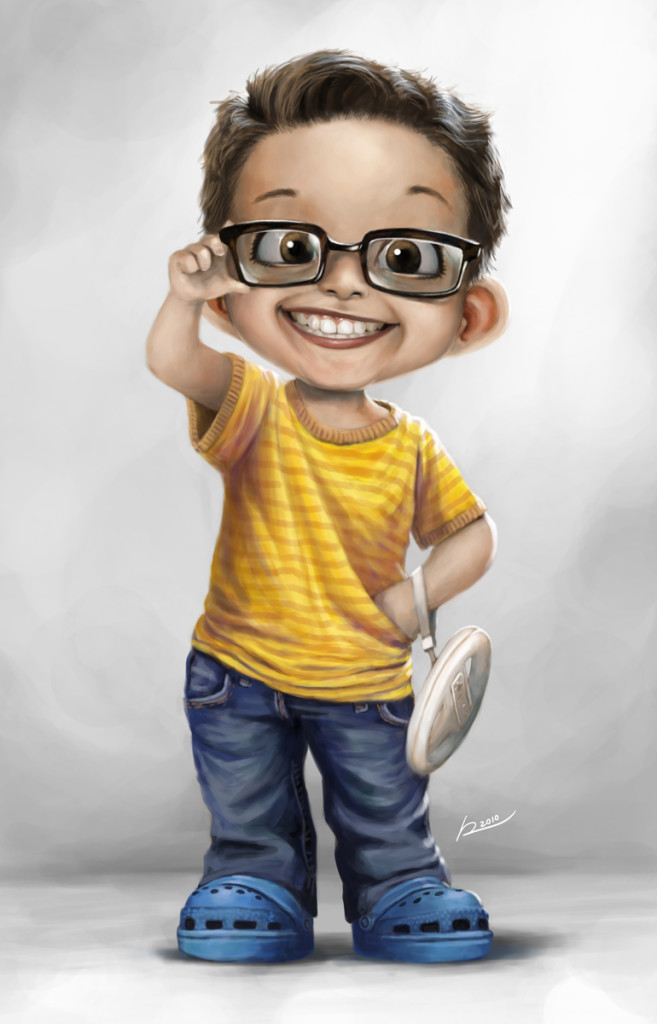Рисунок мальчика в очках