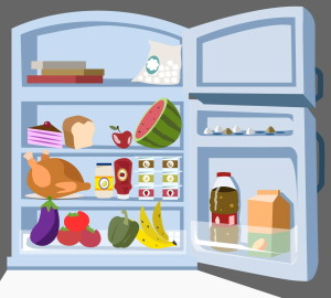 рисунок холодильника с продуктами питания