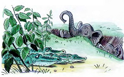 Крокодилы и слоны спрятались от таракана Чуковский