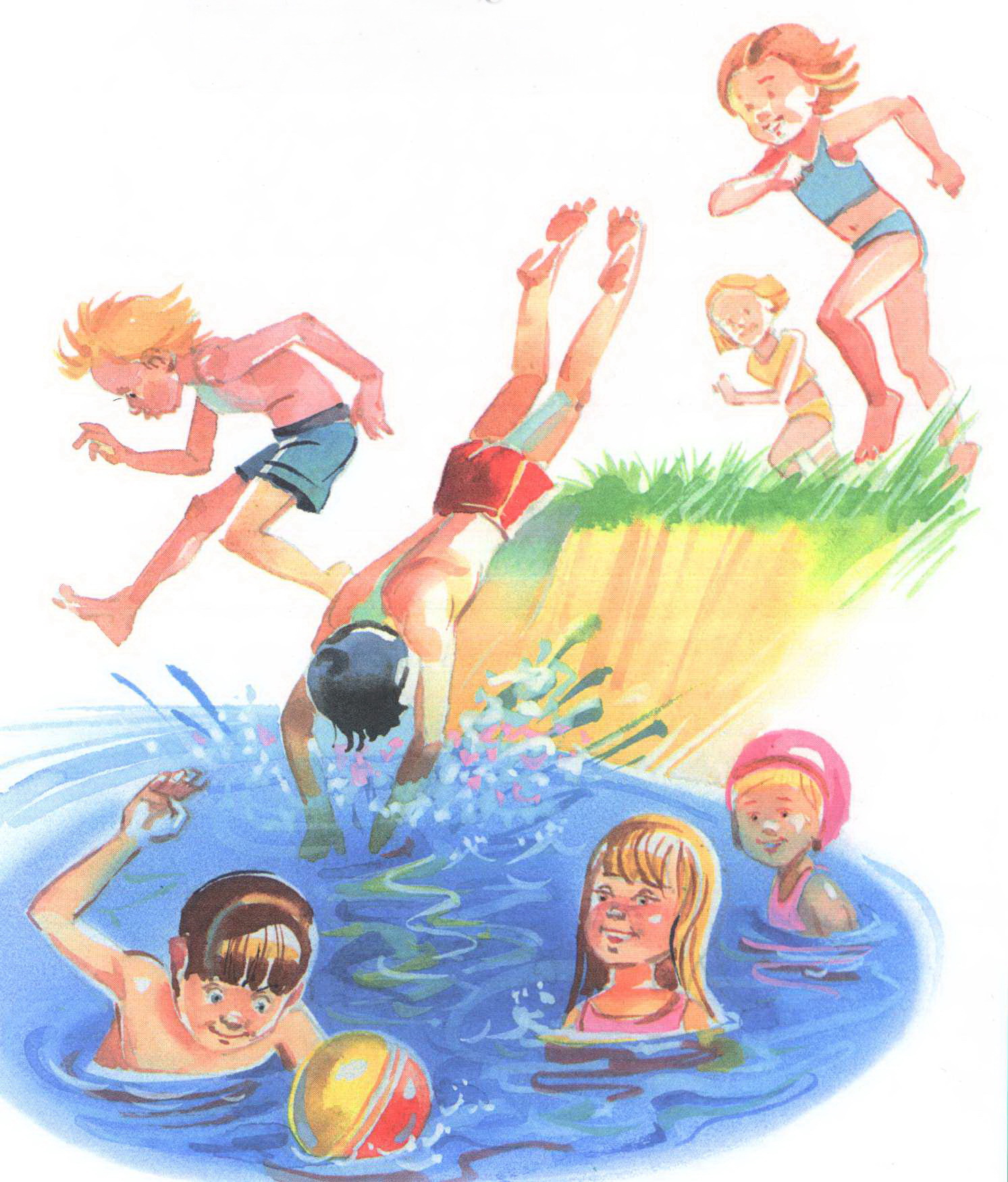Дети плещутся в воде
