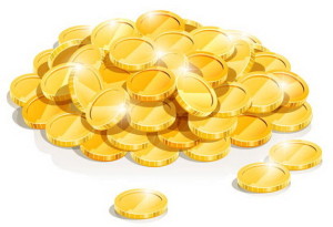 Золотые монетки рисунок