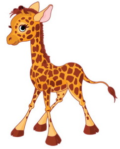 жираф маленький стоит