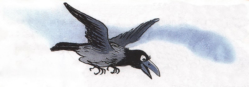 Рисунок летящей вороны