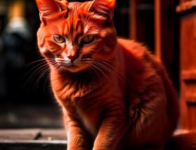 рыжая кошка