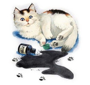 Картинка котенка с разлитыми чернилами