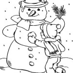 Картинка раскраска снеговика