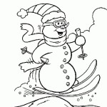 Веселый снеговик раскраска для детей