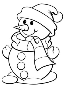 Раскраска снеговика для детского сада