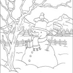 Картина снеговика на природе
