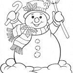 Детская раскраска снеговика
