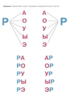 Слоги с буквой Р