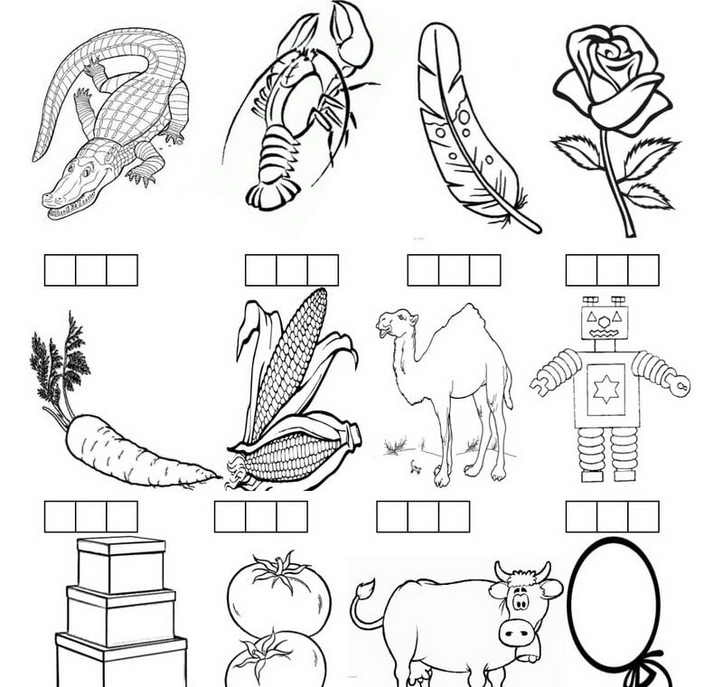 Назови и раскрась картинки со звуком р